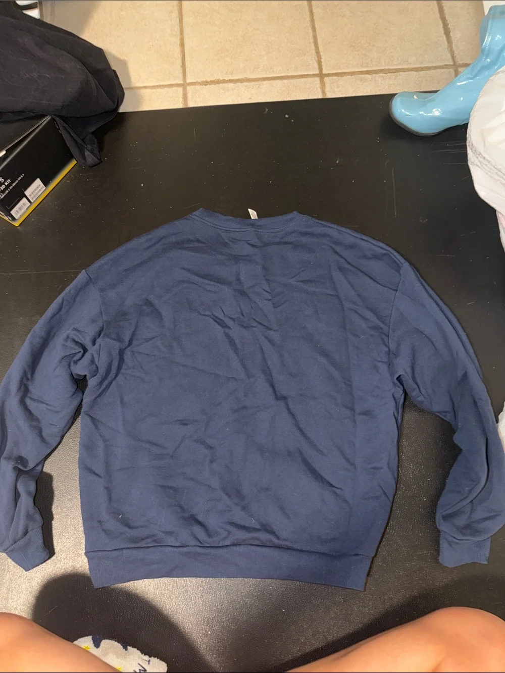 Alo Yoga fleece crewneck sweatshirt navy medium